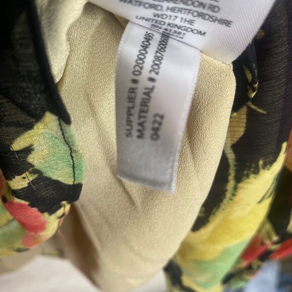 Lauren Ralph Lauren Blouse Womens SP Small P Floral Sheer Lined Ruffle Neck Care - Picture 8 of 12